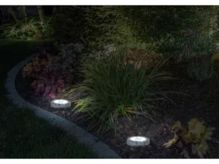 Näve LED-Solar-Bodenleuchte 4er-Set mit Erdspieß 12,5 cm