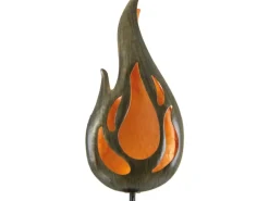 Näve LED-Solar-Erdspieß Flamme Bronze Orange Lichtfarbe Gelb m. Flammeneffekt