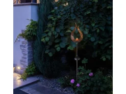 Näve LED-Solar-Erdspieß Flamme Braun 90 cm Lichtfarbe Gelb mit Flammeneffekt