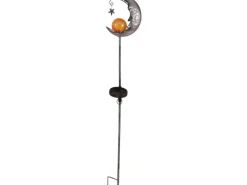 Näve LED-Solar-Erdspieß Mond Silber 85,7 cm
