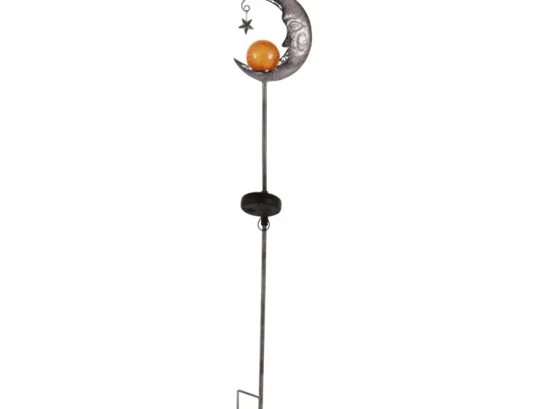 Näve LED-Solar-Erdspieß Mond Silber 85,7 cm