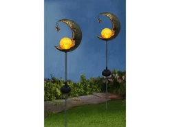 Näve LED-Solar-Erdspieß Mond Silber 85,7 cm