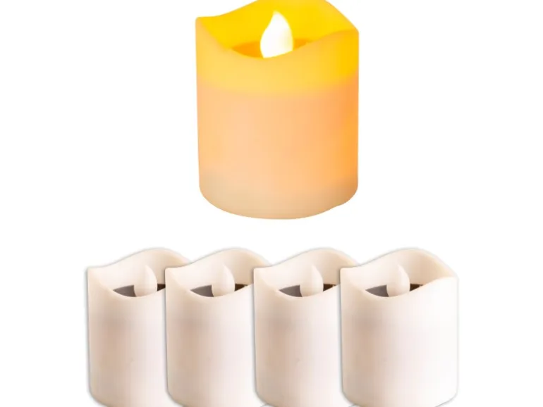 Näve LED-Solarkerzen Lichtfarbe Orange mit Flammeneffekt 4er-Set 6 cm