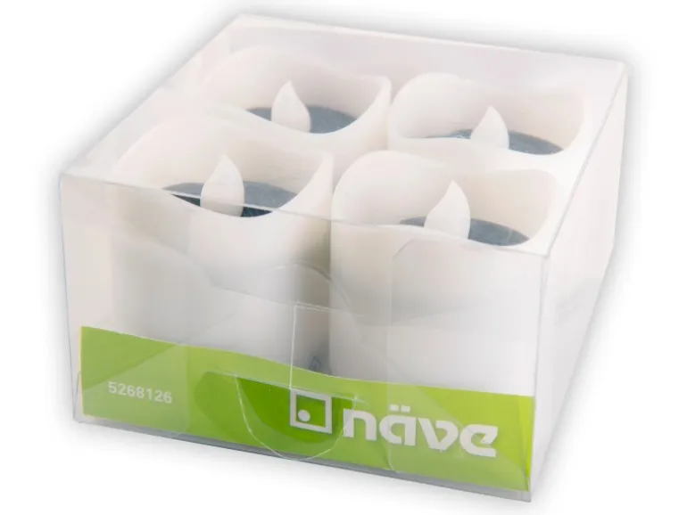 Näve LED-Solarkerzen Lichtfarbe Orange mit Flammeneffekt 4er-Set 6 cm