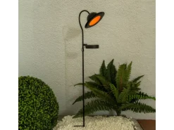 Näve LED-Solarleuchte Bowler mit Erdspieß Schwarz 86 cm x 17 cm x 15 cm