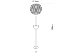 Näve LED-Solarleuchte Geli mit Erdspieß Schwarz Ø 15,5 cm x 85 cm