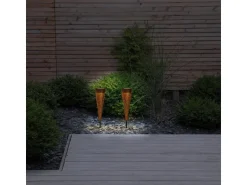 Näve LED-Solarleuchte Paula Braun Ø 8,5 cm x 40 cm 2er-Set