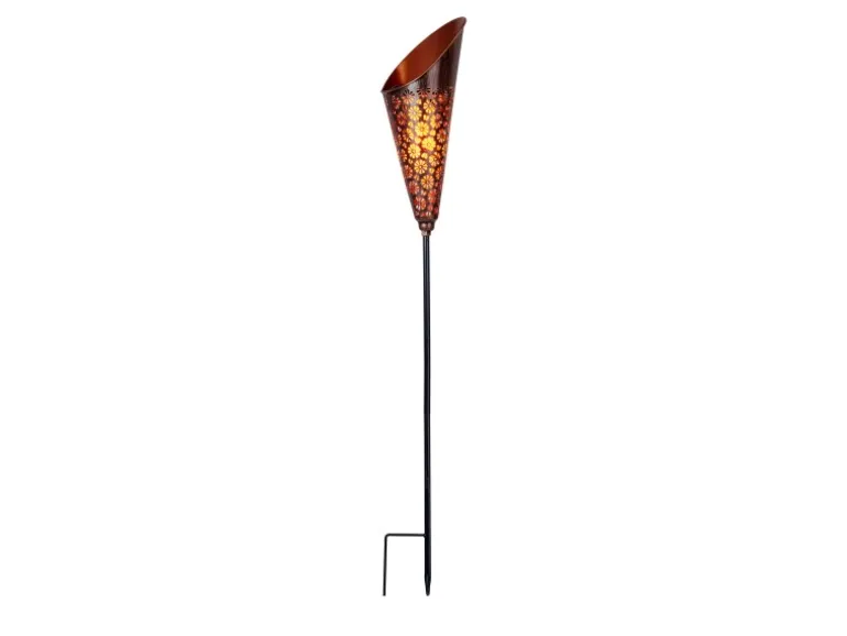 Näve LED-Solarleuchte Torch mit Erdspieß Kupfer 96 cm x 15 cm x 12,5 cm