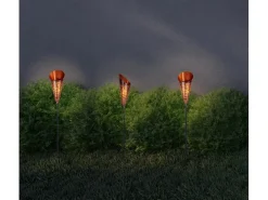 Näve LED-Solarleuchte Torch mit Erdspieß Kupfer 96 cm x 15 cm x 12,5 cm