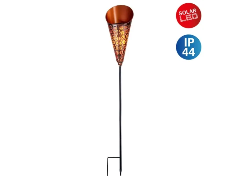 Näve LED-Solarleuchte Torch mit Erdspieß Kupfer 96 cm x 15 cm x 12,5 cm
