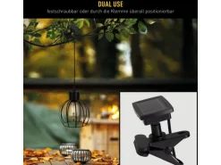 Näve LED-Solar-Pendelleuchte Grid Schwarz Ø 20 cm x 130 cm