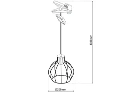 Näve LED-Solar-Pendelleuchte Grid Schwarz Ø 20 cm x 130 cm