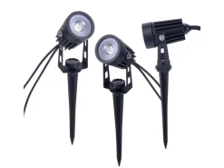 Näve LED-Solarspots Spoti mit Erdspieß Schwarz Ø 4,1 cm x 9 cm 3er-Set