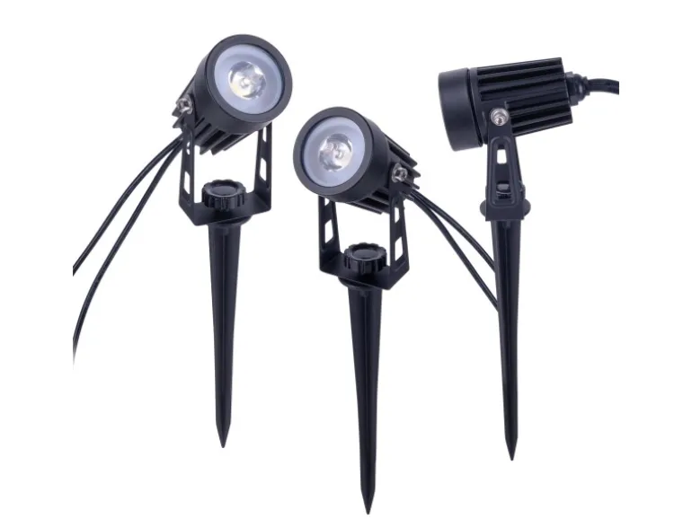 Näve LED-Solarspots Spoti mit Erdspieß Schwarz Ø 4,1 cm x 9 cm 3er-Set