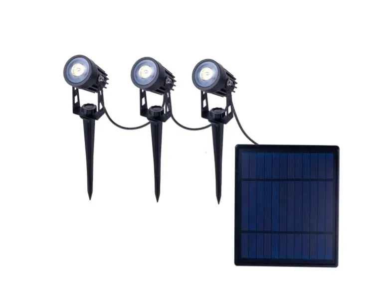 Näve LED-Solarspots Spoti mit Erdspieß Schwarz Ø 4,1 cm x 9 cm 3er-Set