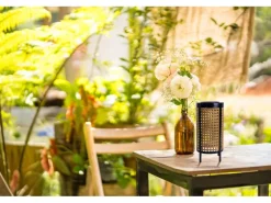 Näve LED-Solar-Tischleuchte Patti Natur Ø 12,3 cm x 26 cm