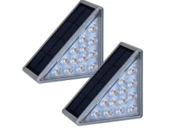Näve LED-Solar-Treppen-Leuchte Scala Grau 6,2 cm x 11 cm x 5,2 cm 2er-Set