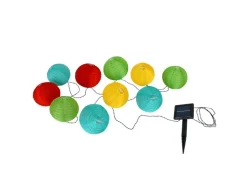Näve LED-Textil-Solar-Lichterkette Papierballon Bunt Ø 15 cm x 300 cm 10er-Set