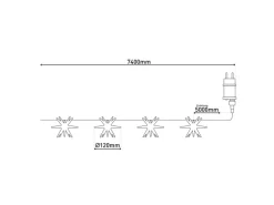 Näve Outdoor 9er-LED Weihnachtslichterkette 3D-Sterne Orange