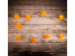 Näve Outdoor 9er-LED Weihnachtslichterkette 3D-Sterne Orange