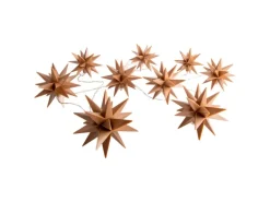 Näve Outdoor 9er-LED Weihnachtslichterkette 3D-Sterne Gold