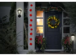 Näve Outdoor 9er-LED Weihnachtslichterkette 3D-Sterne Rot