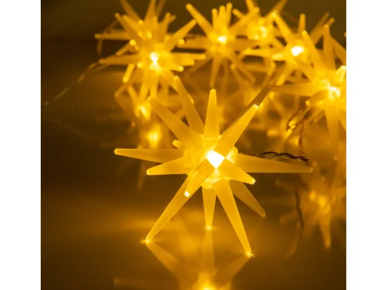 Näve Outdoor 10er-LED Weihnachtslichterkette 3D-Sterne Batteriebetrieben