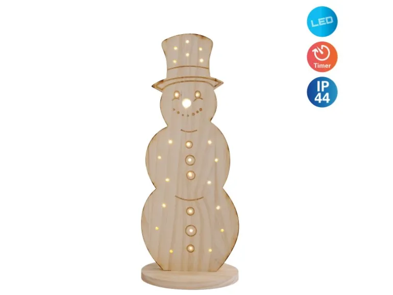 Näve Outdoor LED Weihnachtsdeko Holz Snowy 50 cm