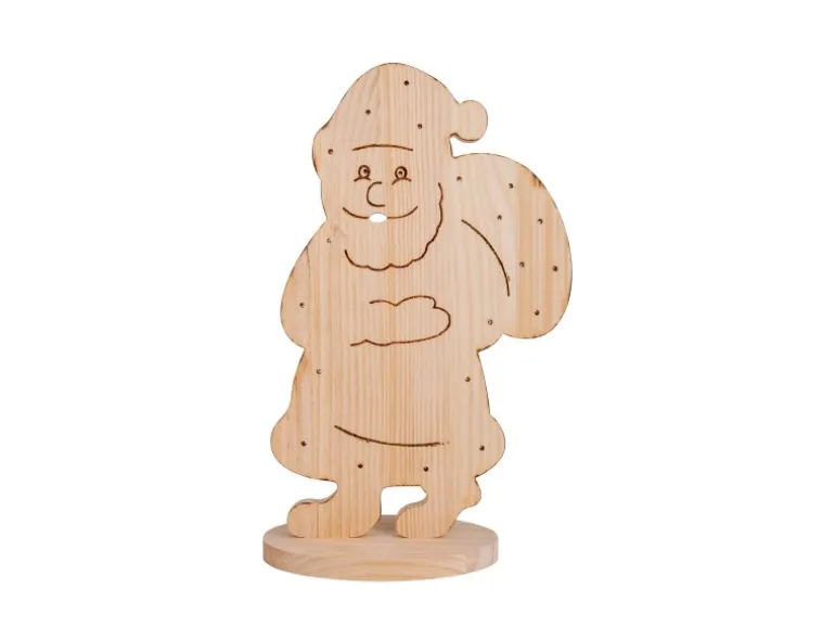 Näve Outdoor LED Weihnachtsdeko Holz Santa 49 cm