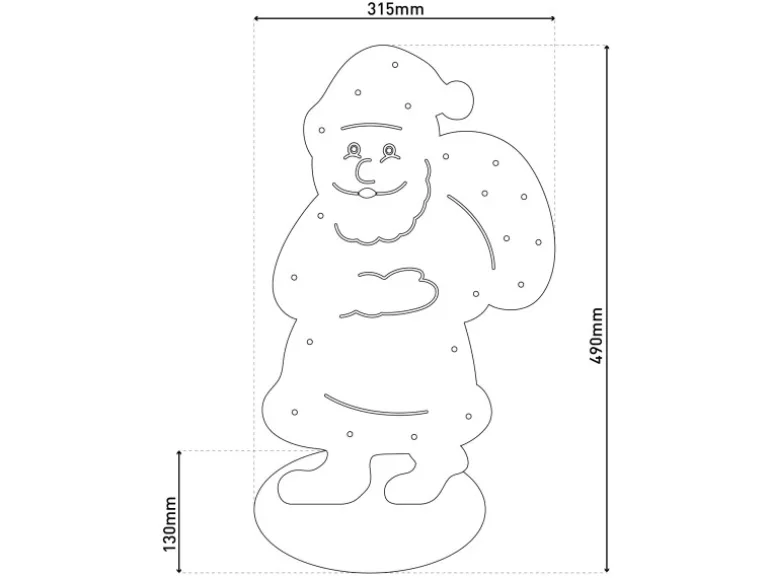 Näve Outdoor LED Weihnachtsdeko Holz Santa 49 cm