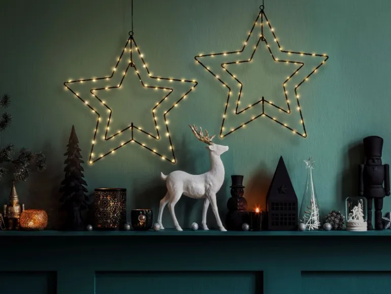 Näve Outdoor LED Weihnachtsdeko Fensterstern Gold 40 cm