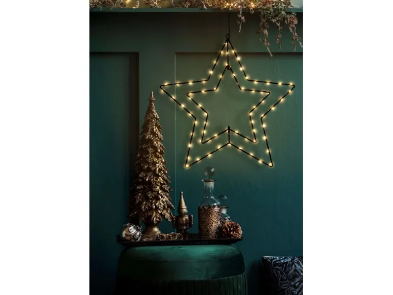 Näve Outdoor LED Weihnachtsdeko Fensterstern Gold 40 cm
