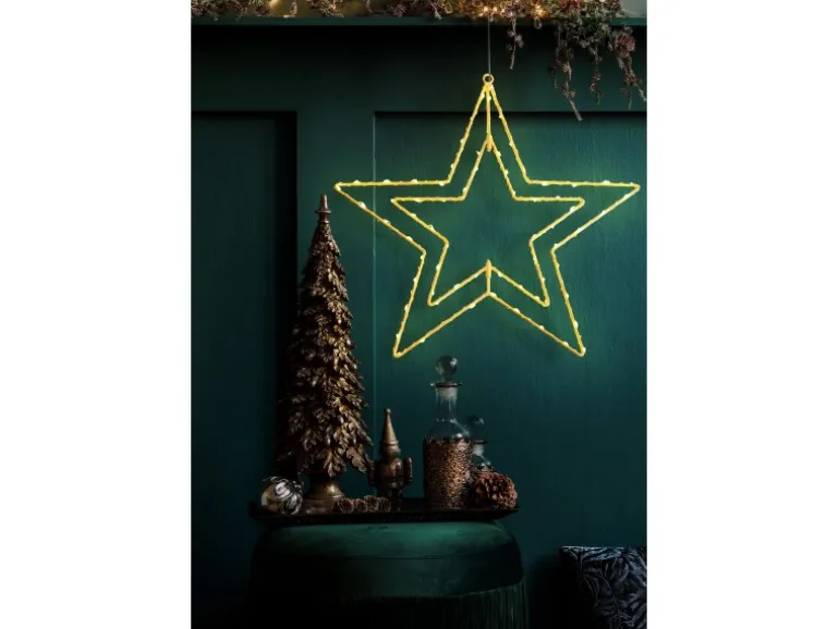 Näve Outdoor LED Weihnachtsdeko Fensterstern Gold 40 cm