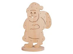 Näve Outdoor LED Weihnachtsdeko Holz Santa 80 cm