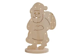 Näve Outdoor LED Weihnachtsdeko Holz Santa 80 cm