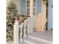 Näve Outdoor LED Weihnachtsdeko Holz Santa 80 cm