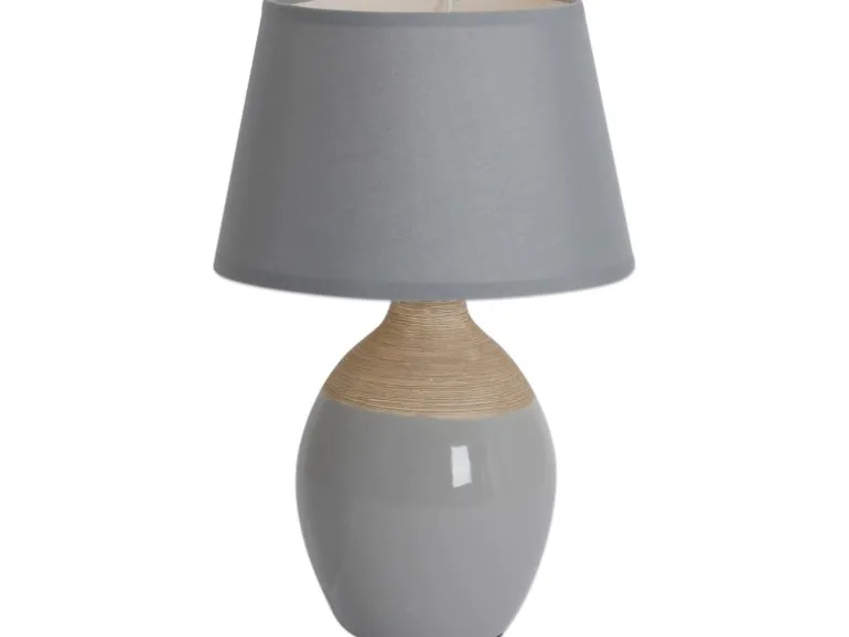 Näve Tischleuchte Sullivan Keramik Ø 20 cm Grau