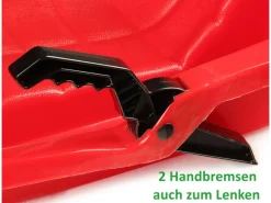 Ondis24 Kinderschlitten Basic Rodel Rot 2 Sitzer 88 cm Schlitten