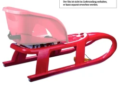 Ondis24 Kinderschlitten Rennrodel Bob Bullet mit Metallkufen Rot