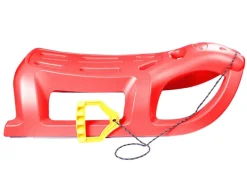 Ondis24 Schlitten Rennrodel Bob Seelöwe mit Metallkufen Rot