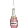 Ornament Champagnerflasche Rosa 13,5 cm