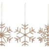 Ornament Schneeflocke Braun 1 cm x Ø 12 cm