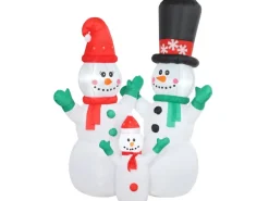 Outsunny Aufblasbar Schneemann Polyester 165L x 80B x 180H cm Weiß
