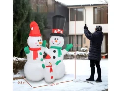 Outsunny Aufblasbar Schneemann Polyester 165L x 80B x 180H cm Weiß