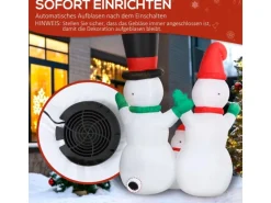 Outsunny Aufblasbar Schneemann Polyester 165L x 80B x 180H cm Weiß