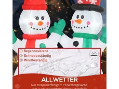 Outsunny Aufblasbar Schneemann Polyester 165L x 80B x 180H cm Weiß