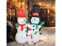 Outsunny Aufblasbar Schneemann Polyester 165L x 80B x 180H cm Weiß