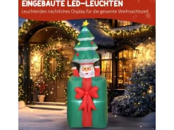 Outsunny Aufblasbar Weihnachtsdeko Polyester 80L x 67B x 160-213H cm