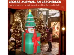 Outsunny Aufblasbar Weihnachtsdeko Polyester 80L x 67B x 160-213H cm