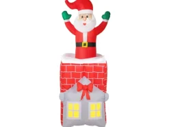 Outsunny Aufblasbare Weihnachtsdeko Polyester 80L x 90B x 210H cm Mehrfarbig